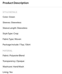 Backless Crop Top And Skirt Dress for women