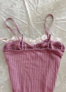 Cute Cami Top With Lace Lining