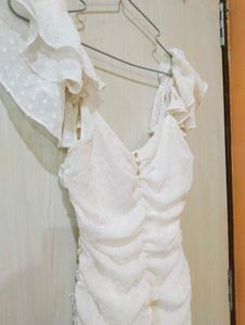 White Swiss Dot Mini Dress💓