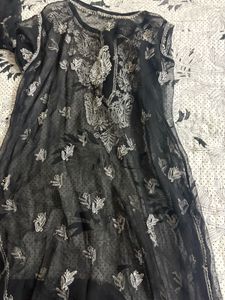 Black Embroidered Kurta Set