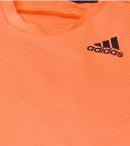 ADIDAS Men Coral Orange Self Striped Slim-Fit AERO