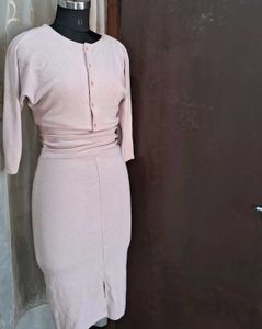 Korean Nude Fitted Dress