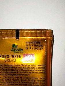 Apollo Sunscreen Cream SPF 40