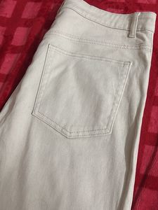 Wide Leg Beige Jeans