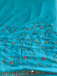 Teal Embellished Saree