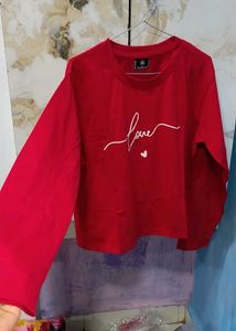 Red 'Love' Long Sleeve Top