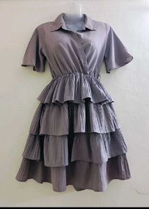 Tiered Mini Shirt Dress