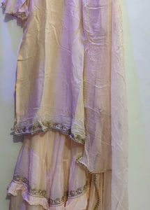 Peach Embroidered Sharara