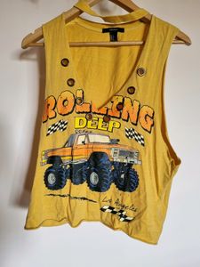 OVERSIZED BOXY FOREVER21 MUSTARD TSHIRT