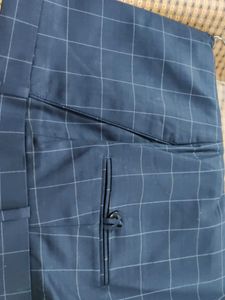 Men's Blue Plaid Dress Pants