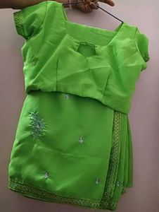Green Embroidered Saree