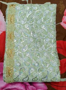 Embellished Mint Green Fully Stiched Saree