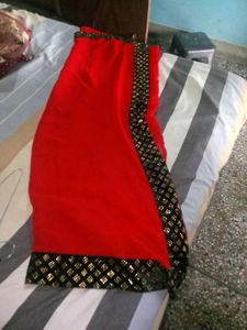 Red Beautiful Saree  No Blouse
