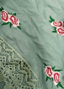 Embroidered Green Tunic Top