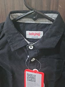 Babyhug Black Solid Full Sleeve Shirt