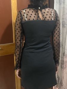 Black Polka Dot Mesh Dress