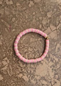 Pink Heishi Bead Bracelet
