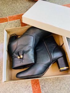 Black Ankle Boots with Tassels