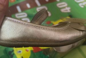 Gold Bow Ballet Flats