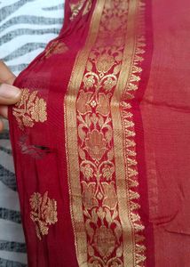 maroon colour pure Gadwal saree