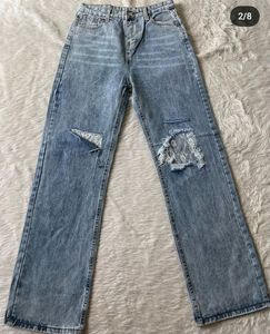 High waisted denim jeans