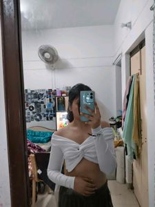 shein crop off shoulder top