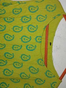Lime Green Sleeveless Kurta