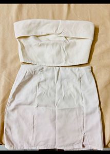 Coord White Skirt & Crop top