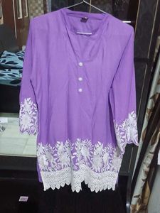 Purple Colour Kurta With Plazzo Set