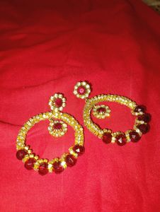 Red Golden Earrings ❤️💛