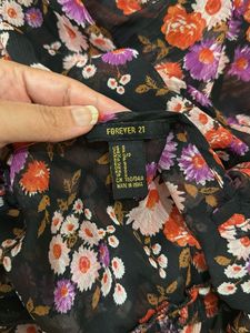 Floral Print Ruffled High-Low Dress