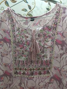 Floral Print Suit With Dupatta