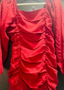 Red Ruched Dress