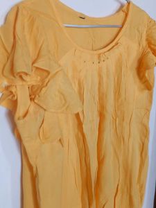 Orange Top With Short Frills
