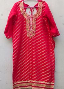 PLUS SIZE RED BANARSI SALWAR SUIT SET
