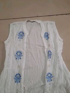 Blue &amp; White Dress with Shrug Brand New Fix Rate