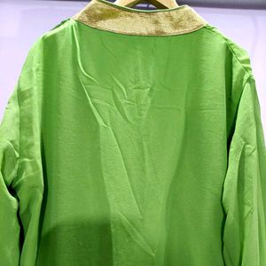 Green Embroidered Sparrow Jacket Kurta