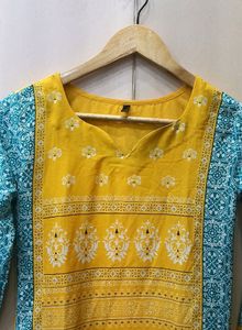 Yellow Printed Kurti (Women)