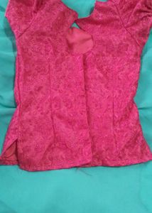 Vibrant Pink Floral Embroidered Blouse