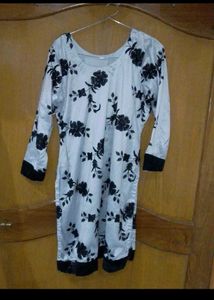 Floral Print Kurti sequence  grey black kurta