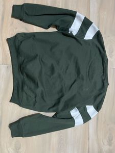 Green &amp; White Striped Sweatshirt