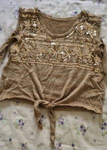 Tie Up Cut Out Top For Womens