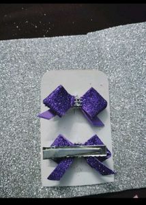set of 3 Cute Purple Hair Bows
