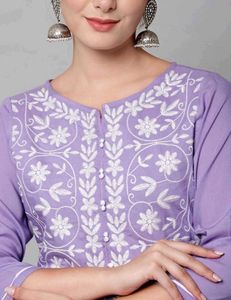 Lavender Embroidered Kurta
