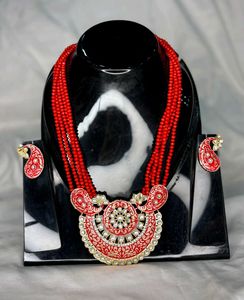 🌸 Red Kundan Jewellery Set 🌸