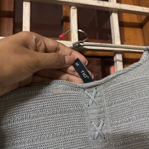 Grey Shiny Top For Party