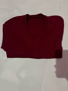 Burgundy V-Neck Sweater