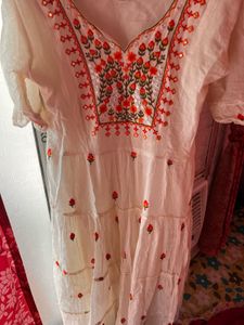Embroidered Tiered Kurta