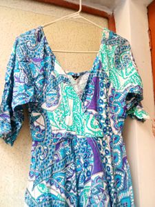 Blue Patterned beach dres