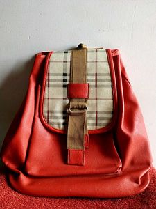Burberry Red Leather Backpack